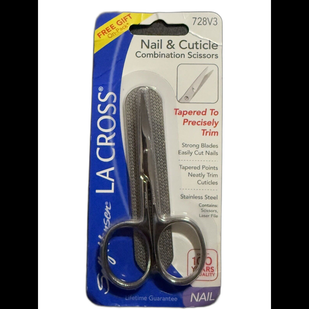 La Cross Sally Hansen Cuticle Nail Scissors File Laser Stainless SteelNew